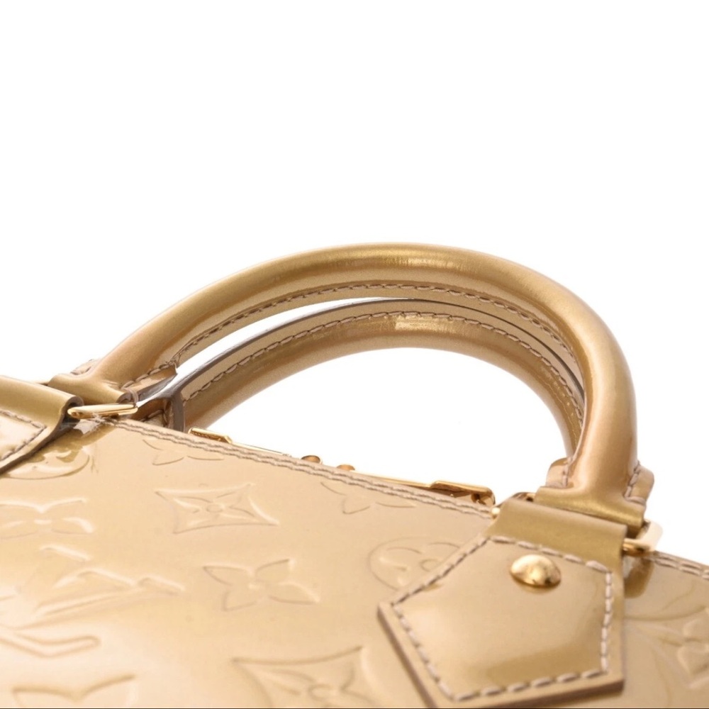 Louis Vuitton Glossy Gold Monogram Satchel PREOWNED. - Picture 4 of 10